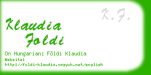 klaudia foldi business card